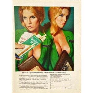 Tiparillo "Should a gentleman offer a Census Taker a Tiparillo?"Playboy Print Ad